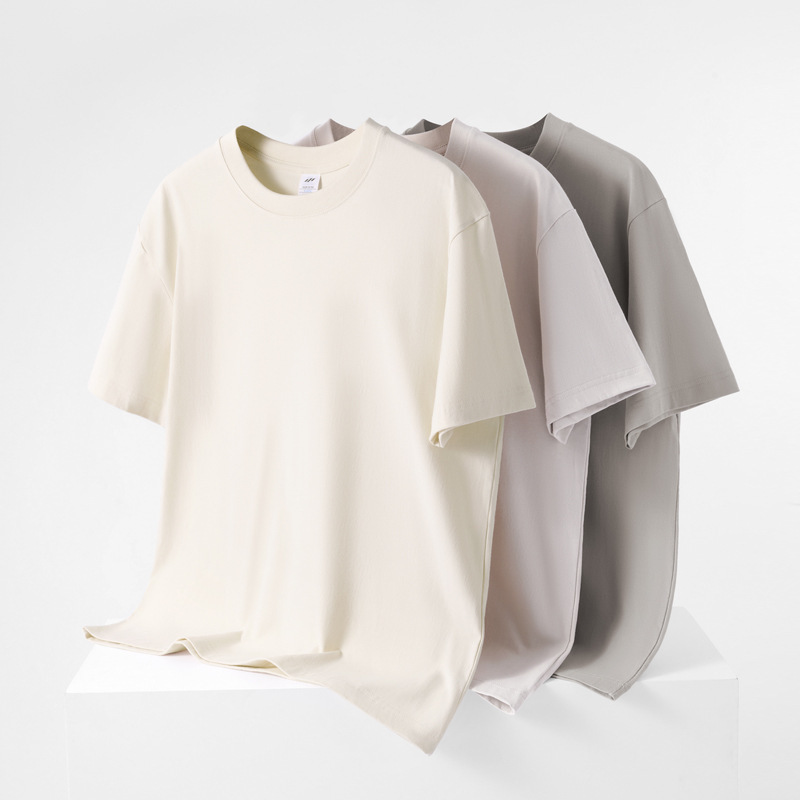 Sanhai Whale | 230g Heavy Combed Cotton Short Sleeve T-shirt Men's Couple Cotton White Loose Tide Base Shirt Sanhai Whale | 230g Heavy Combed Cotton Short Sleeve T-shirt Men's Couple Cotton White Loose Tide Base Shirt