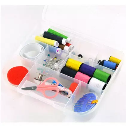 厂家批发大号透明DIY缝纫针线工具套装针线纽扣别针顶针针线盒