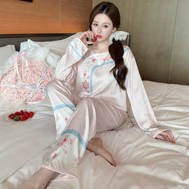 睡衣女国风冰雪丝 时尚家居服套装 M-XXL