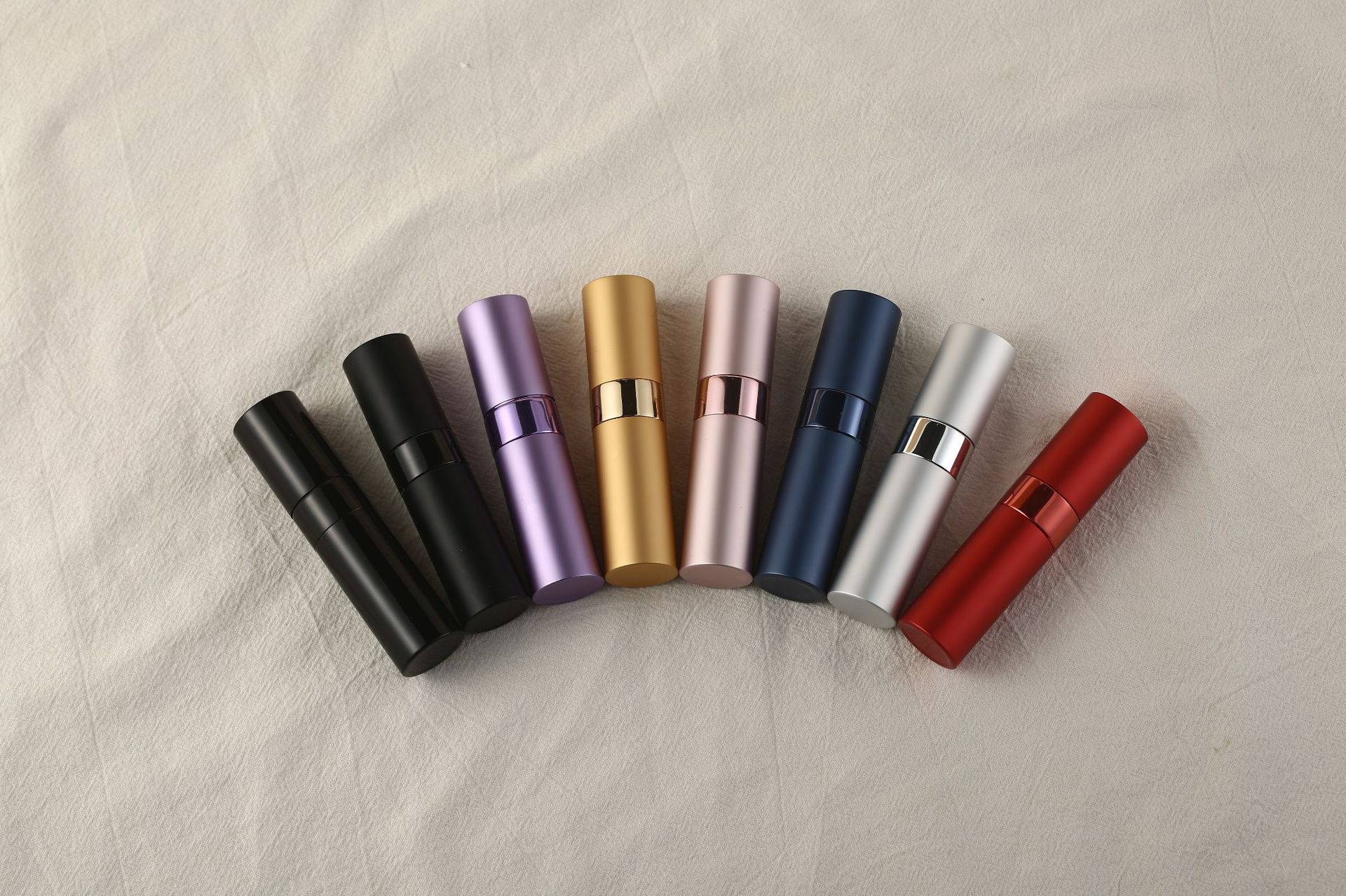 8ml 15ml botella de perfume de aluminio giratoria portátil ultrafina atomización botella de spray maquillaje hidratante perfume sub-botella