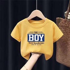 2024 New Children's T-shirt Loose Trend Brand Primary School Short Sleeve Children's Clothing Round Neck Basic Top Design Sense Unique Ins