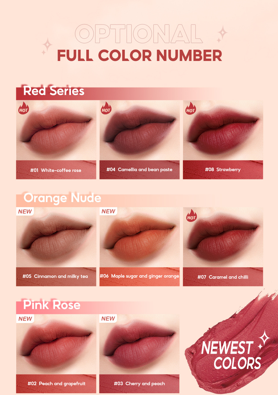 O.TWO. O soft cotton mist first love lip mud powder Blusher eye shadow can be used three times, velvet does not touch the cup and does not fade