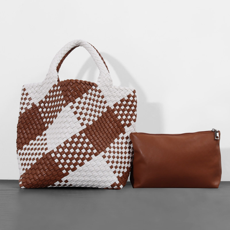 Bolso de cubo de cuero suave, bolso de tote tejido, bolso grande europeo y americano, bolso transfronterizo de comercio exterior de Amazon, bolso de canasta de verduras