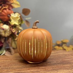 Starry Night Glass Pumpkin Orange万圣节玻璃南瓜灯装饰带定时