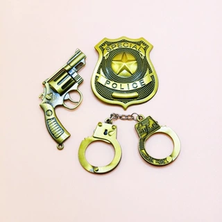 动漫朱迪兔子警官胸章臂章帽徽别针手枪手拷金属饰品配件模型