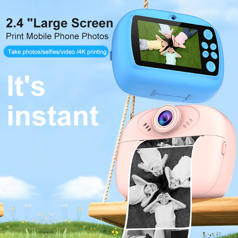 Cross-border new AM200 children's polo print camera cute creative toy HD 2.4 inch camera Cross-border new AM200 children's polo print camera cute creative toy HD 2.4 inch camera