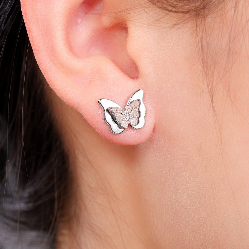 1 Pair Simple Style Butterfly Plating Copper Ear Studs display picture 2