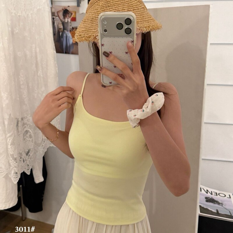 Korean Style Pure Desire Halter Top with Built-In Chest Pads, Back Cutout Design, Soft and Smooth Halter Top 3011 Korean Style Pure Desire Halter Top with Built-In Chest Pads, Back Cutout Design, Soft and Smooth Halter Top 3011
