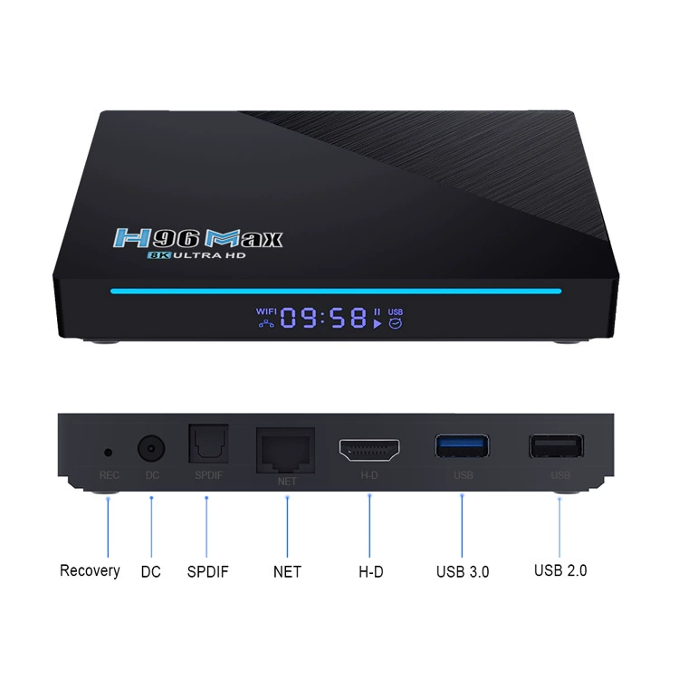 Source factory spot network H96max network set -top box 8K decoding dual -frequency WIFI high -end TV set -top box