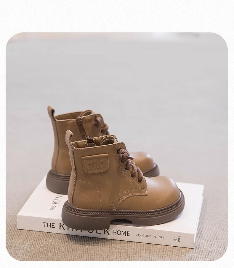 Girls' Martin made of two cotton autumn winter 2024, new with added fleece for boys, girls' short boots, medium and_voghion.com