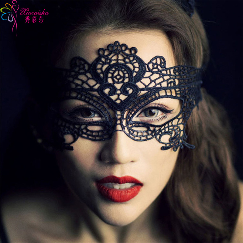 Black Lace Eye Mask, Sheer Photo-Ready Performance Accessory, Adult Costume Wear — detail image 6