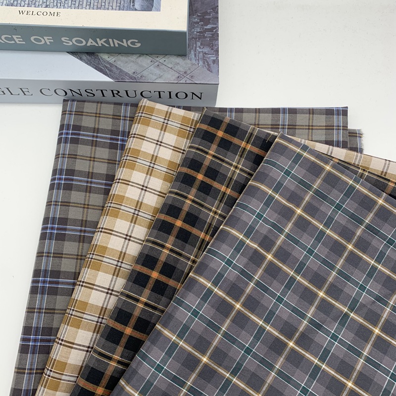 现货 色织平纹高密格子布 miu系衬衫连衣裙外套裤料格子面料