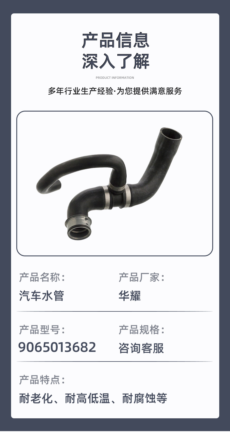 Manufacturer wholesale 9065013682 suitable for Mercedes-Benz coolant hose, air intake pipe, radiator ventilation pipe