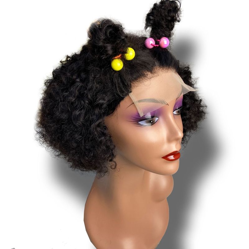 Baby Wig Kid's Wigs Kinky Curly 5*5 Lace真人发小网帽儿童假发|undefined