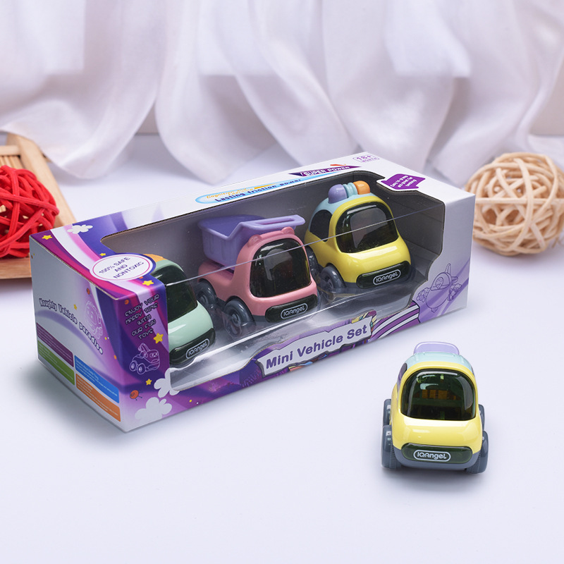 box-packed Inertia Toy car simulation Q version Police car Tipping automobile Model children Toy car Warrior suit