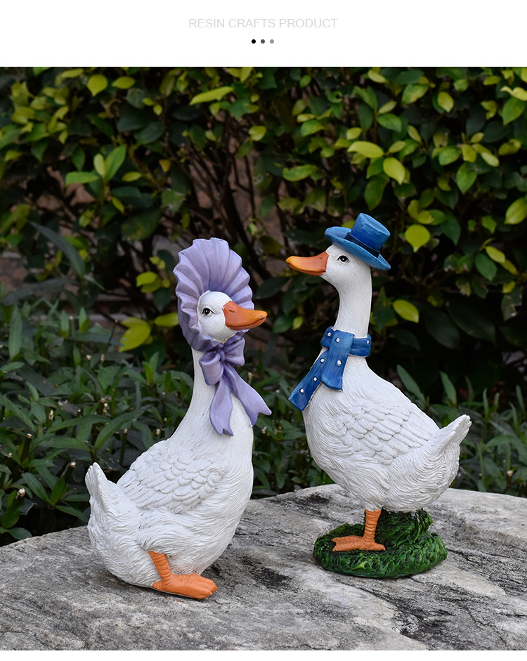 Simulated Cartoon Cute Little Duck Animal Ornament Garden Courtyard Potted Plant Decoration Home Rural_maomaolike.com