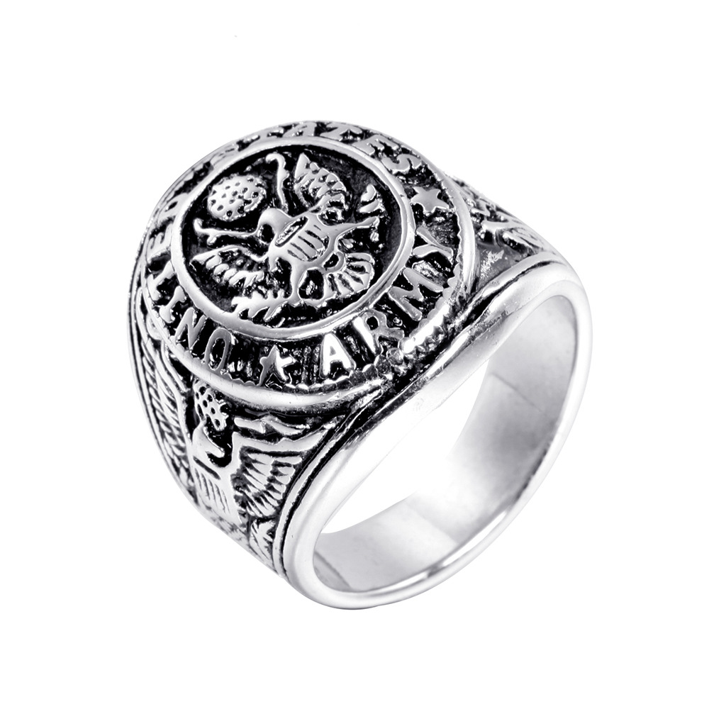 Rings Classification Street Occasion Titanium Steel Material Hip-Hop Geometric Titanium Steel Plating 18K Gold Plated Rhodium Plated Men'S Rings Men Signet Rings