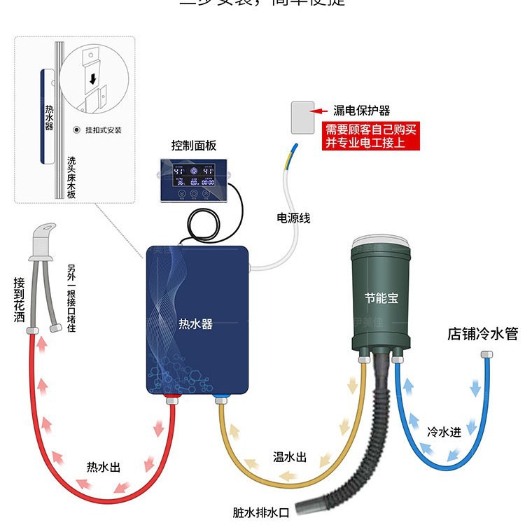 Peluquería calentador de agua peluquería salón de belleza ahorro de energía cama de champú para bebés cama de champú caliente especial cuidado del cabello caliente instantánea