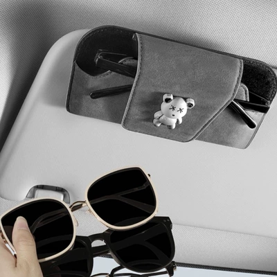 Storage Box, Genuine Leather — Car Glasses Clip/Bill Clip