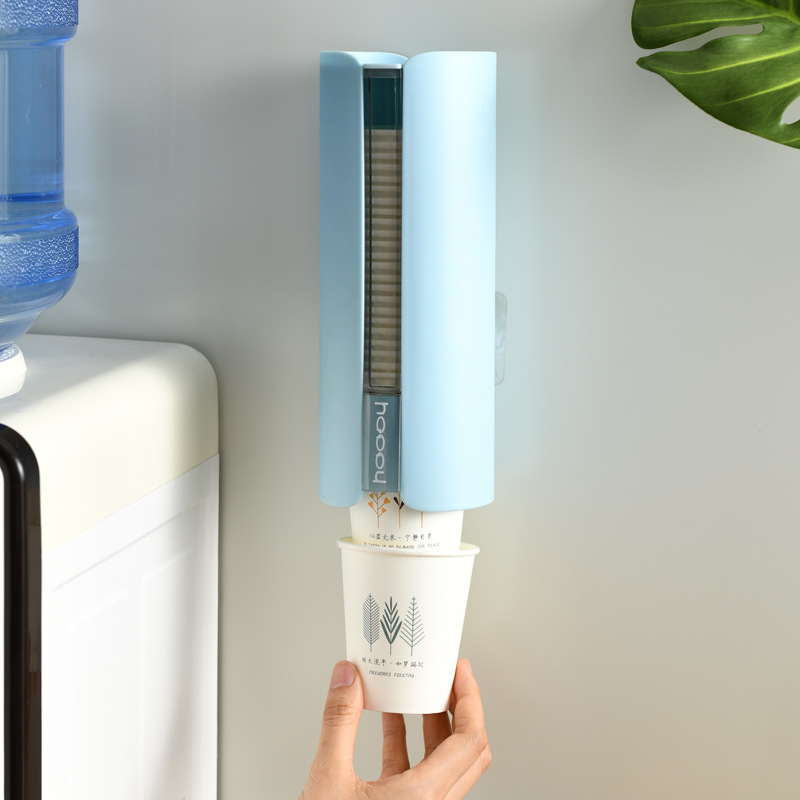 Portavasos para el hogar estante de almacenamiento de vasos de papel automático Portavasos dispensador de agua taza desechable estante de almacenamiento sin perforar para colgar en la pared
