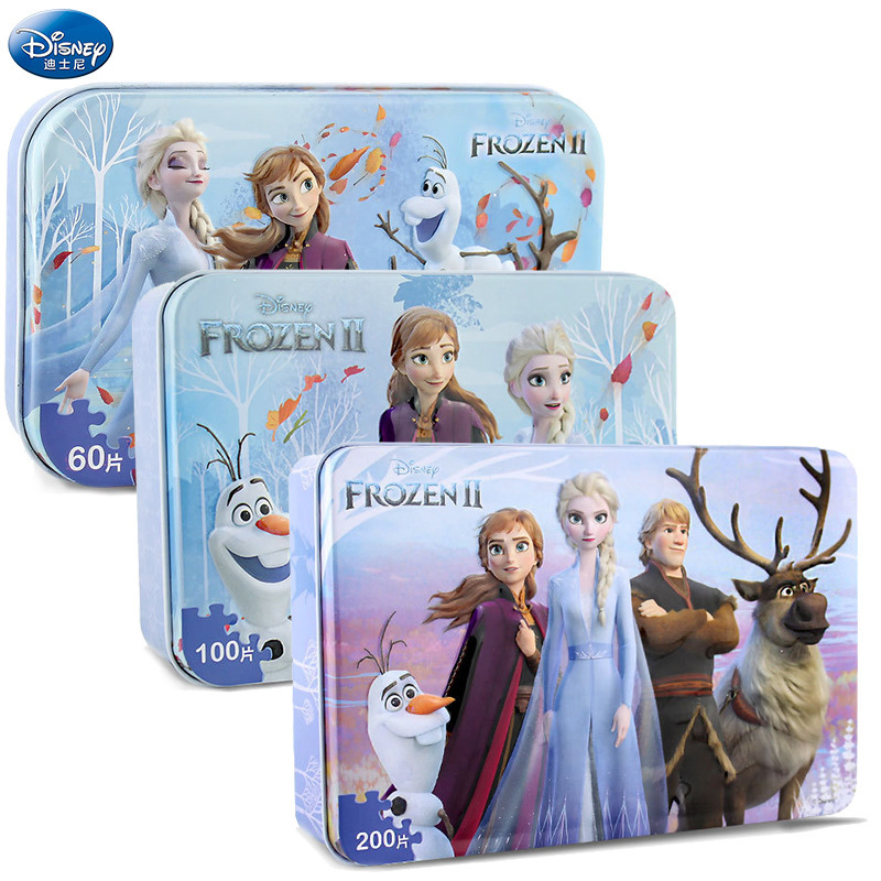 Disney ice and snow children's jigsaw puzzle toy puzzle girl 100 piece 200 piece 4-5-6-7-10 years old wooden paper
