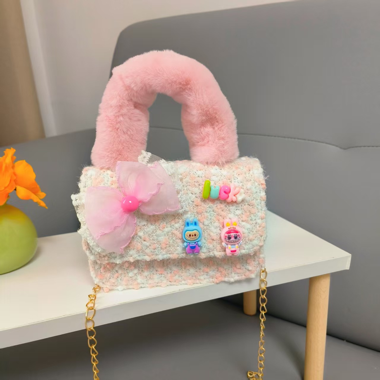 Bolsa de princesa de arco de dibujos animados para niños Año Nuevo bolso de hombro bolso de cadena pequeña bolsa de accesorios de viento fragante