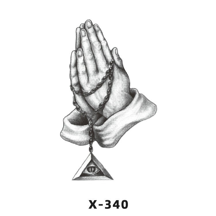 Arco de flor pequeña pegatinas de tatuaje fresco 3D dibujos animados transfronterizo Henna rosa impermeable texto en inglés pegatinas de tatuaje