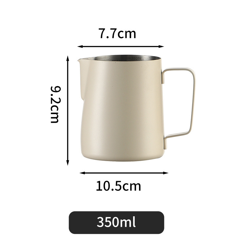 304不锈钢尖嘴拉花杯带盖 带刻度量杯 咖啡拉花缸 打奶泡杯咖啡壶|undefined