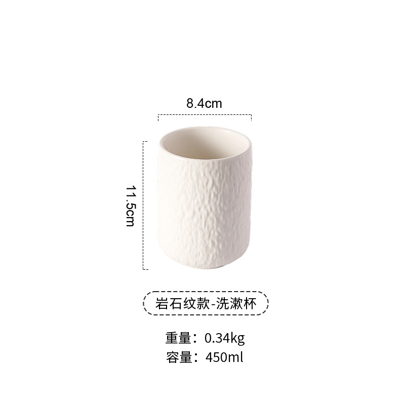 Taza de lavado de cerámica de lujo ligera de alta calidad, taza de cepillo de dientes de baño doméstico, soporte de cepillo de dientes, taza de enjuague de hotel, tanque de dientes