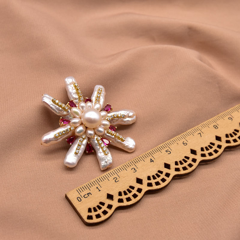 Xdentag 2021 nuevo natural barroco perla ramillete original hecho a mano europeo y americano retro broche image 5