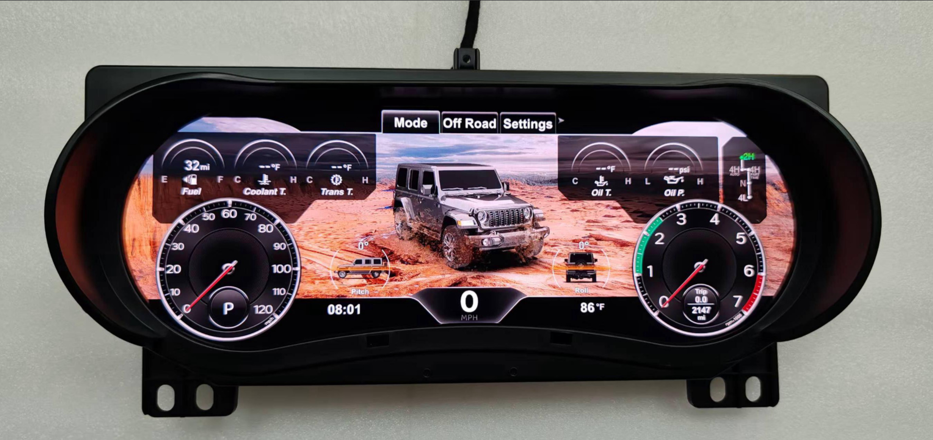 Suitable for Jeep Wrangler Jl2018-2023 Full Lcd Dashboard, Non-Destructive Direct Plug-In Multi-Function Lcd Instrument