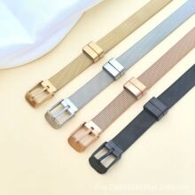 跨境新男女简约情侣个性手环 手镯钛钢网带DIY时尚手腕表带工厂直