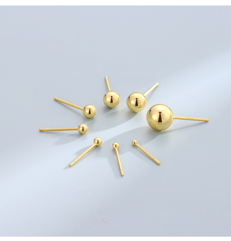 Simple Style Round Silver Plating Ear Studs 1 Pair