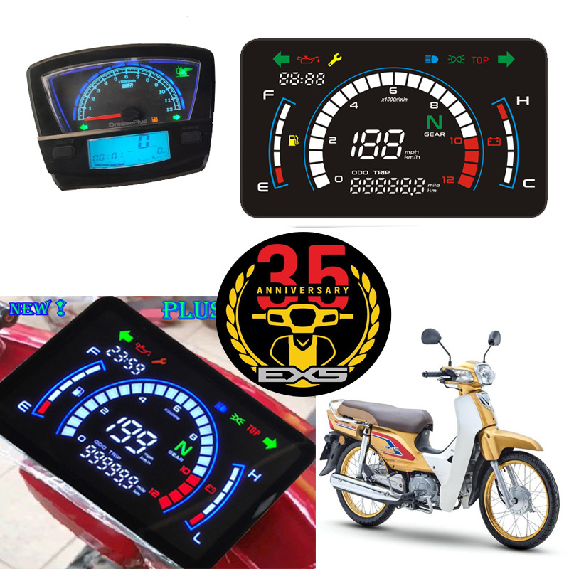 New Model Speedometer Suitable for Southeast Asia, Compatible with Honda Ex5 Dream Modified Large Flat Electronic Digital Instrument, Waterproof
