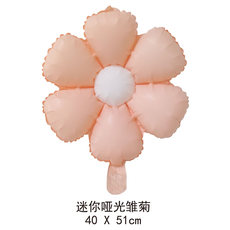 新款哑光迷你小花朵雏菊气球儿童生日场景布置装饰品铝膜气球批发|undefined