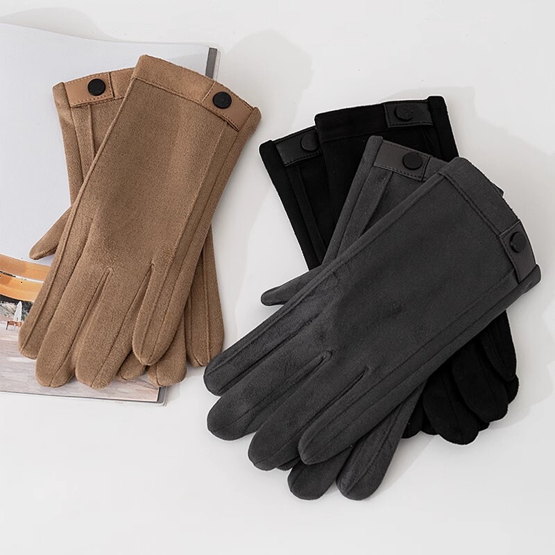 Simple Light Autumn and Winter Men's Gloves Driving Cycling Warm Soft Suede Elastic fleece-lined Cold-proof Gloves Simple Light Autumn and Winter Men's Gloves Driving Cycling Warm Soft Suede Elastic fleece-lined Cold-proof Gloves