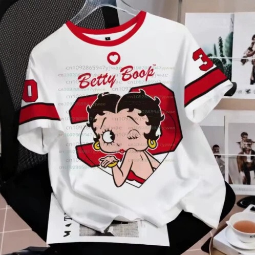 Duck Betty Doll Print Men's and Women's Short Sleeve T-Shirt Casual Print Summer Straight Fit