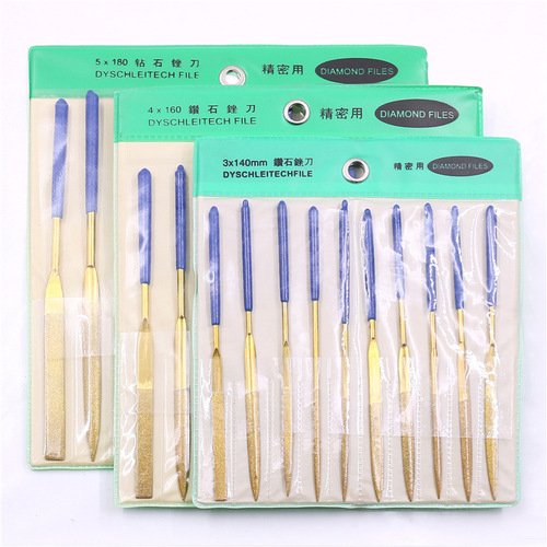 High-quality titanium-coated diamond files 3/4/5mm set assorted files wear-resistant grinding and polishing alloy shaping tools