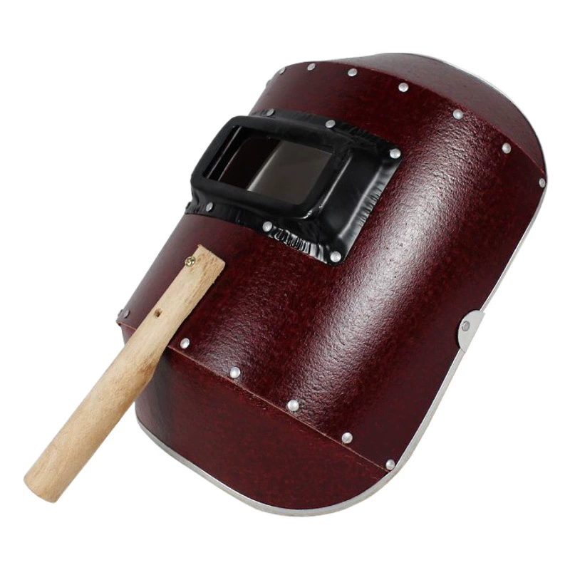 Ручная красная бумажная Сварочная маска Классическая утолщенная алюминиевая кромка Полуавтоматическая сварочная крышка Водонепроницаемая защитная маска для головы