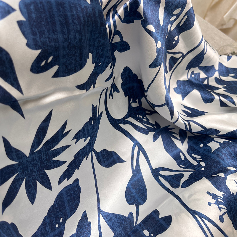 19mm silk plain crepe satin printed mulberry silk digital printing…