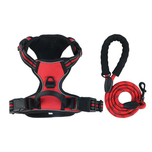 Cross-border New Large Dog Explosion-proof Chest Back Vest Reflective Chest Strap Anti-break Leash suit in stock