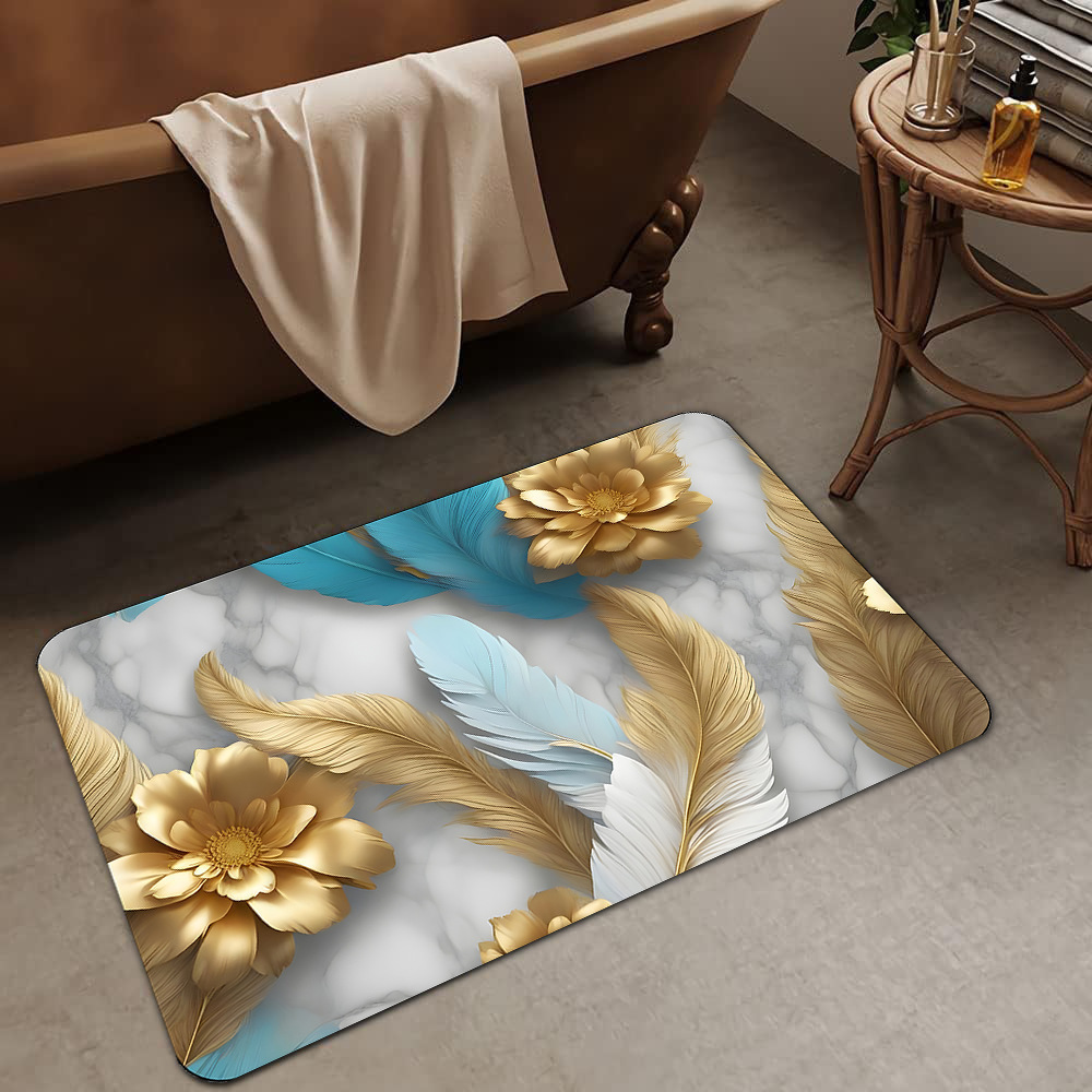 Alfombrilla de barro de diatomeas de flores tridimensionales de lujo ligero transfronterizo, alfombrilla de baño, alfombrilla de pie absorbente y antideslizante para el hogar, alfombrilla de entrada