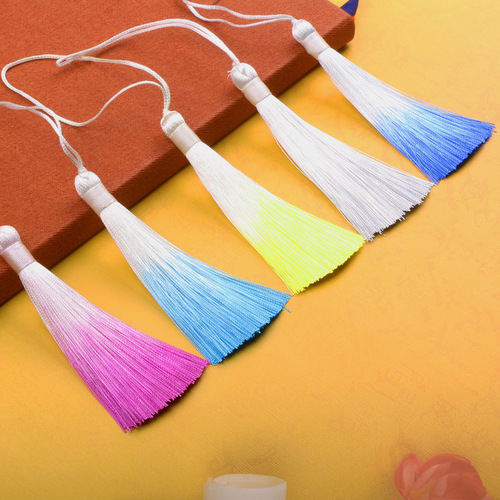8cm Gradient Color Tassel Bookmark Fan Pendant Fashion Qipao Hanfu Accessory Pendant Bag Hanger Sash Wholesale