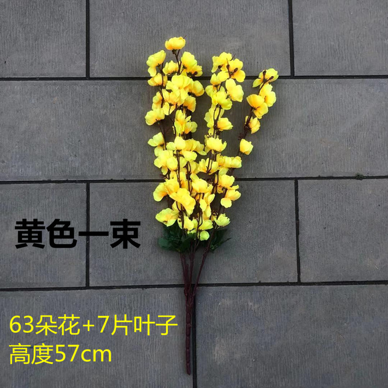 Ramas de flor de melocotón artificiales para decoración del hogar, flores falsas de plástico, flores de ciruelo rosadas, flores de cerezo, árboles de jardín, flores para proyectos de paisajismo.