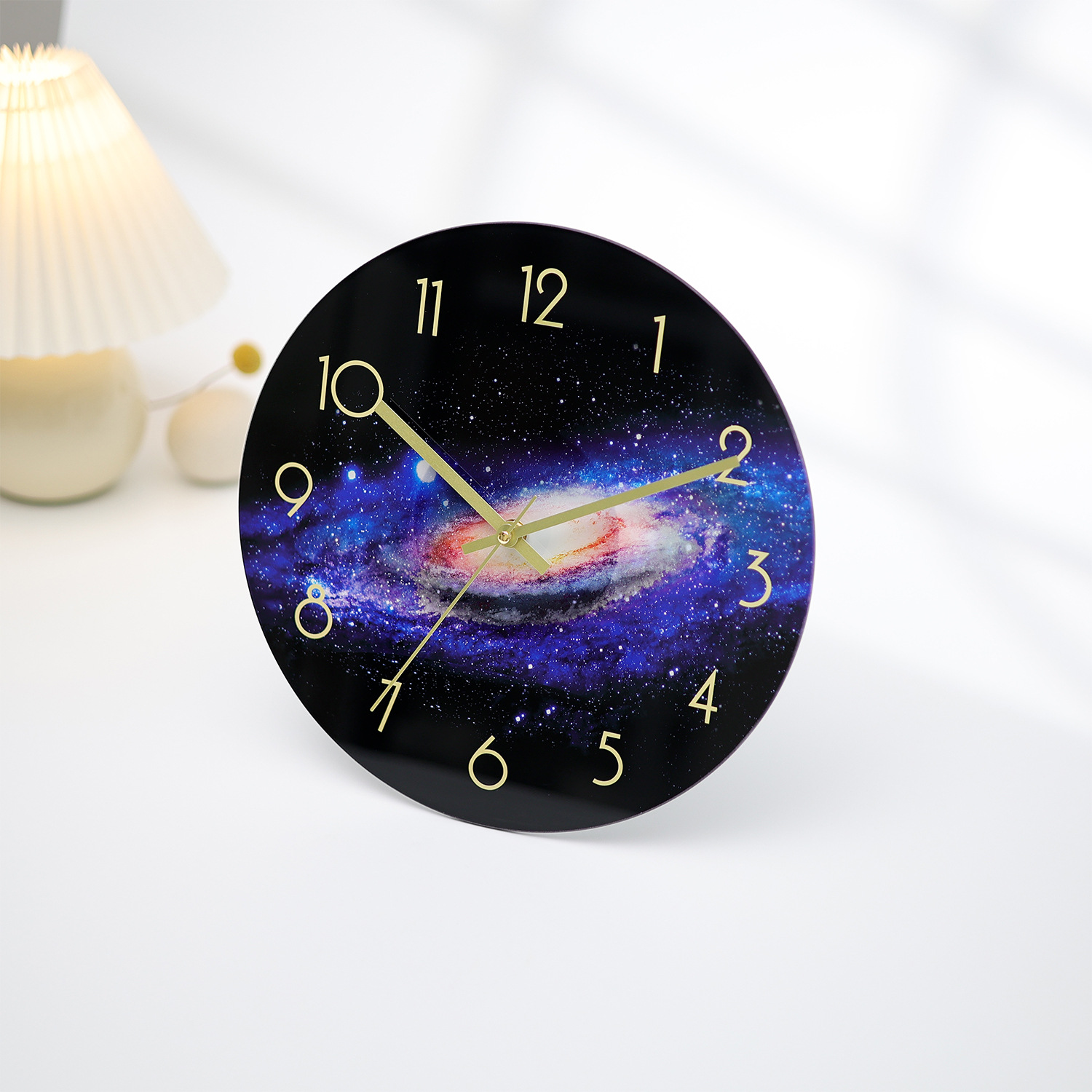 Reloj de pared de acrílico estereoscópico luminoso de universo/estrellas, decoración para dormitorio/sala, reloj de pared silencioso, stock transfronterizo