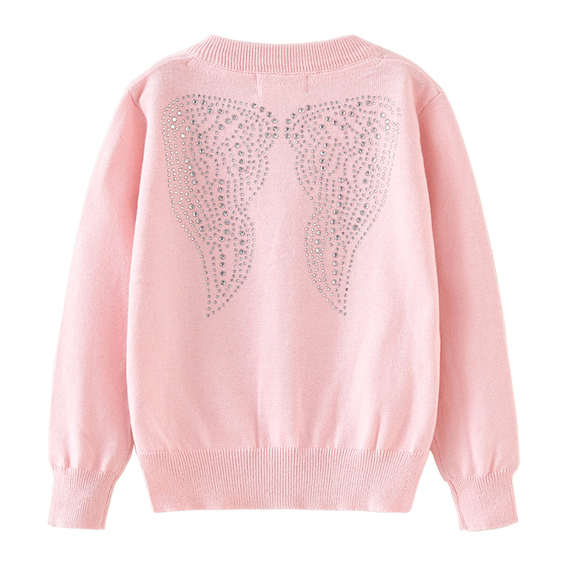 Girls Knit Cardigan Sweater Soft Cotton Open Front Long Sleeve_voghion.com