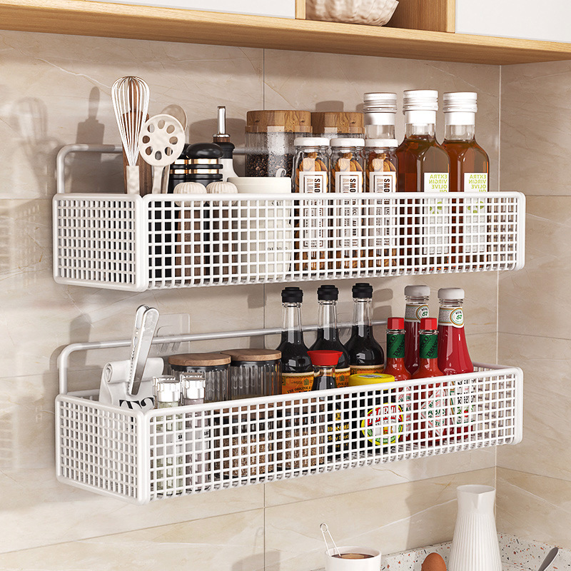 Bathroom Storage Rack, Organizer, Storage Shelf, Bathroom Toilet Wall-Mounted, No-Drill Wall Rack, Restroom Hanging Basket
