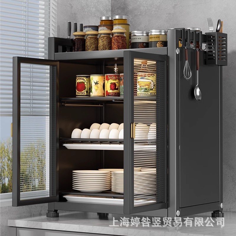 多功能台面餐具沥水架防尘碗碟盘筷碗柜厨房置物架多层家用收纳盒|undefined