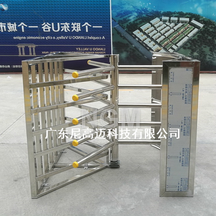 怀化溆浦卫生院人员出口半高单向转门不锈钢手推逆时针旋转滚闸机