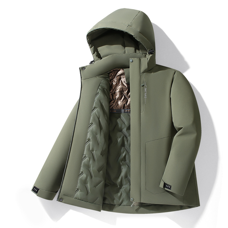Abrigo de algodón para hombre, invierno 2025, a prueba de viento, impermeable, antiestático, a prueba de humedad, a prueba de aceite, a prueba de frío, antidecoloración, talla grande